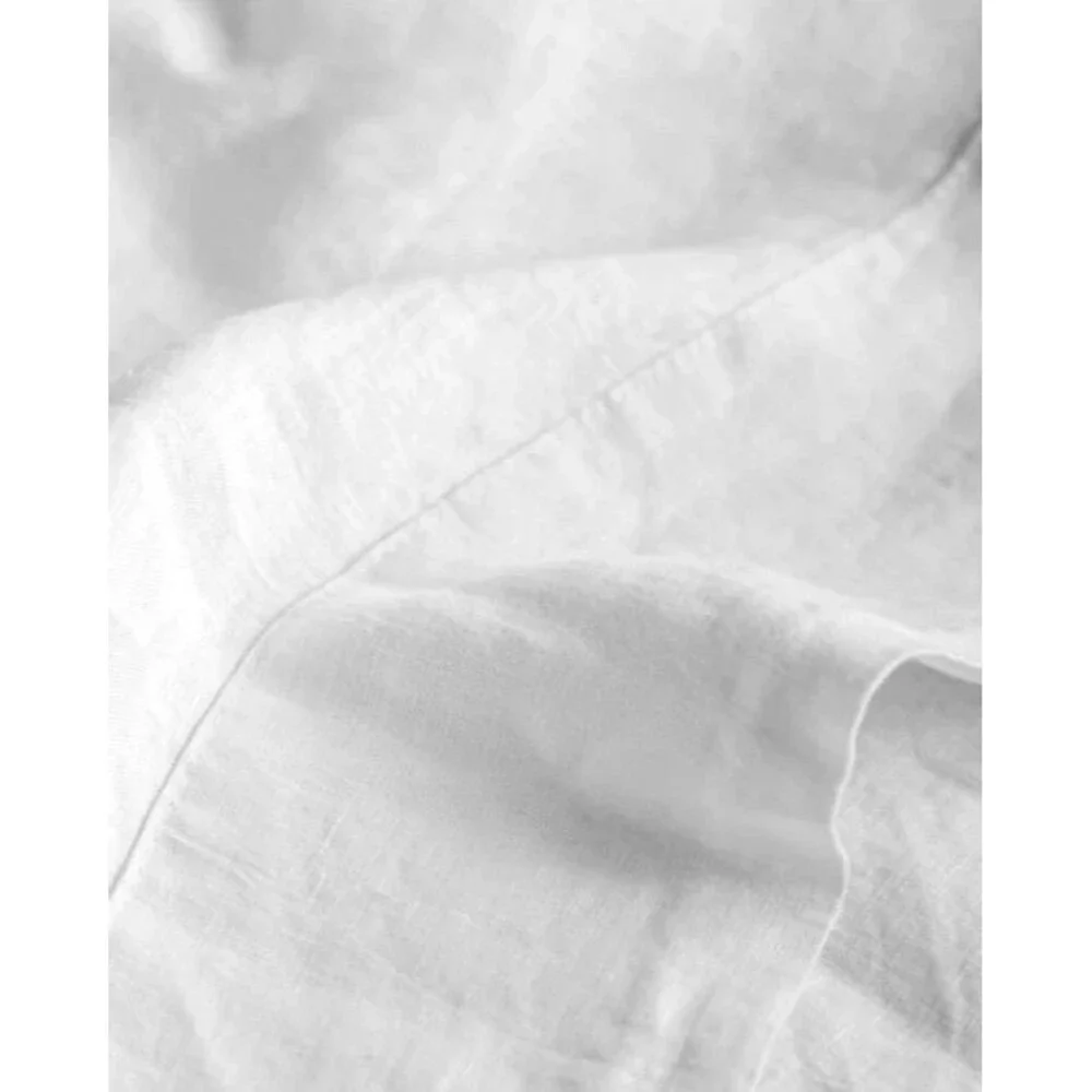 Baloo French Linen Throw 42x72 Duvet Cover White & Standard Shams Set